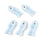 Handmade Porcelain Ceramic Beads, Fish, Bright Glazed Porcelain, Light Sky Blue, 24~25x10x6mm, Hole: 2mm