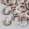 Resin & Walnut Wood Pendants, Oval, WhiteSmoke, 28x19.5x4mm, Hole: 1.5mm
