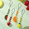 4Pcs Flower Glass & Resin Pendant Decorations, with Nylon Strap, Watermelon & Pineapple & Strawberry & Orange, Mixed Color, 125~140mm