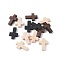 Wood Pendants, Cross, Mixed Color, 22x15x4.2mm, Hole: 2mm, 3colors, 20pcs/color, 60pcs/set