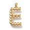 PVD Vacuum Plating 304 Stainless Steel Pendants, Real 18K Gold Plated, Letter Charm, Letter E, 14x7x3mm, Hole: 1.8mm