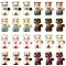 32Pcs 8 Styles Rack Plating Alloy Pendants, Printed, Lead Free & Cadmium Free & Nickel Free, Cat Charm, Light Gold, Mixed Color, 23x14x2mm, Hole: 1.6mm, 4pcs/style