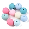 Rubberized Style Imitated Silicone Acrylic Beads, Round, Mixed Color, 10x9mm, Hole: 1.8mm