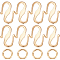 50Pcs Brass S Hook Clasps, with 100Pcs Jump Rings, Long-Lasting Plated, Real 24K Gold Plated, 12x7.5x1mm
