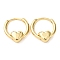 Brass Heart Hoop Earrings, Real 18K Gold Plated, 16x15x5mm