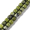 Handmade Lampwork Beads Strands, Rarrel, Yellow Green, 6x6mm, Hole: 1mm, about 63pcs/strand, 15.16''(38.5cm)