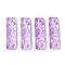 Baking Paint Glass Pendants, Rectangle, Violet, 30x9x5.5mm, Hole: 1mm