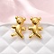 Bear Brass Stud Earrings, Cadmium Free & Lead Free, Rack Plating, Long-Lasting Plated, Golden, 18x12mm