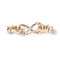Brass Fold Over Clasps, Lead Free & Cadmium Free, Long-Lasting Plated, Rack Plating, Infinity, Light Gold, 33mm