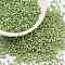 Cylinder Seed Beads, Metallic Colours, Uniform Size, Pale Green, 2x1.5mm, Hole: 0.8mm, about 40000pcs/bag, 450g/bag