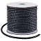1 Roll 10M Round Braided Cowhide Cords, Black, 3mm, about 10.93 yards(10m)/roll