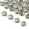 Electroplate Glass Beads, Flat Round with Letter, Dark Gray, Letter J, 9.5~10x4~5mm, Hole: 1mm, about 30pcs/set