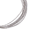 Brass Wire, Textured Round, Platinum, 1.5mm