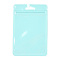 Macaron Color Plastic Yin-yang Zip Lock Bags, Resealable Bags, Self Seal Bags, Top Seal, Rectangle, Pale Turquoise, 12.9x8.5x0.15cm, Unilateral Thickness: 2 Mil(0.05mm)