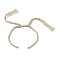 Braided Cotton Cord Bracelet Making, with Golden Tone Brass Jump Rings, Beige, 6-3/4~10-3/8 inch(17~26.5cm)