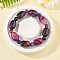 Natural Blue Lace Agate Bead Stretch Bracelets, Dyed & Heated, Barrel, Inner Diameter: 2-1/4 inch(5.8cm)