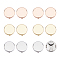 6 Pairs 3 Colors Brass Cufflink Settings, Cabochon Settings, Flat Round, Mixed Color, Tray: 14.5mm, 17.5x4mm, 2 pairs/color