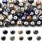 68Pcs 9 Colors Handmade Porcelain Beads, Rondelle, Fancy Antique Glazed Porcelain, Mixed Color, 8.2~9x7~7.5mm, Hole: 2.5~3mm