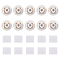 4 Sets ABS & Steel Universal Wheels 360°Rotation Pulley Ball, with EVA Self-adhesive Fabric, for Furniture Accessories, White, 30~44.5x35~44.5x2~13.5mm