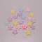 Transparent Acrylic Beads, with Enamel, Frosted, Star, Mixed Color, 22x23x8mm, Hole: 3mm