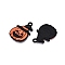 Halloween Theme Spray Painted Alloy Enamel Pendants, Cadmium Free & Nickel Free & Lead Free, Pumpkin, 27x19x1.5mm, Hole: 2mm