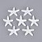 Transparent Resin Cabochons, Starfish, with Paillette/Sequins, White, 32.5~33x41.5~43x9~10mm