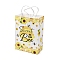 Bees Theme Rectangle Paper Bags, with Handles, for Gift Bags and Shopping Bags, Yellow, Word, Bag: 8x15x21cm, Fold: 210x150x2mm
