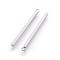 Tarnish Resistant 201 Stainless Steel Pendants, Bar, Stainless Steel Color, 38x2x2mm, Hole: 1.8mm