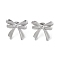 Non-Tarnish 304 Stainless Steel Stud Earrings, for Women, Bowknot, Stainless Steel Color, 20.4x21.3mm