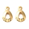 Brass Charms, Cadmium Free & Lead Free, Real 24K Gold Plated, Teardrop, 10x6x1mm, Hole: 1.2mm