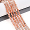 Natural Sunstone Beads Strands, Faceted, Round, 3.5~4x3~3.5mm, Hole: 0.6mm, about 112~113pcs/strand, 15.35~15.55''(39~39.5cm)