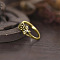 Alloy Rose Finger Rings, for Women, Golden, US Size 8(18.1mm)