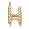 PVD Vacuum Plating 304 Stainless Steel Pendants, Real 18K Gold Plated, Letter Charm, Letter H, 14x9.5x3mm, Hole: 1.8mm