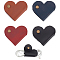 4Pcs 4 Colors PU Leather Cord Organizers, Cable Wire Management Wrap, with Iron Snap Button, Heart, Mixed Color, 35x40x3~7.5mm