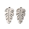 Non-Tarnish 201 Stainless Steel Pendants, Laser Cut, Leafy Branch Charms, Stainless Steel Color, 16x9x1mm, Hole: 1.4mm