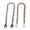 Personalized CCB Plastic Curb Chain Necklaces, Eyeglass Chains, Handbag Chains, with Plastic Lobster Claw Clasps, Black & White, Golden, 23.79 inch(60.5cm), 2pcs/set