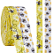 2 Rolls 2 Styles Polyester Bees Printed Grosgrain Ribbons, Gift Wrapping, Mixed Color, 3/8 inch(10mm), about 5.00 Yards(4.57m)/roll, 1 roll/style