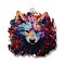 Acrylic Pendants, Animals, Wolf, 38x35.5x1.5mm, Hole: 1.5mm