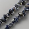Natural Blue Spot Jasper Beads Strands, Chip, 3~12x3~12x3~12mm, Hole: 1mm, about 139~168pcs/strand, 30.71''~33.07''(78~84cm)