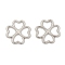 Alloy Connector Charms,  Flower, Platinum, 21x21x2mm, Hole: 5.5x7mm