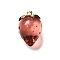 Brass Acrylic Pendants, Lead Free & Cadmium Free, Rack Plating, Long-Lasting Plated, Golden, Strawberry, 20x13.5x13.5mm, Hole: 1.4mm