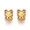 Ion Plating(IP) 304 Stainless Steel Charms, Bear, Real 18K Gold Plated, 7x6x3.5mm, Hole: 1.8mm