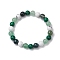 8.5mm Round Natural Moss Agate & Howlite & Natural Green Aventurine & Synthetic Malachite Bead Stretch Bracelets for Women, Inner Diameter: 2-1/8 inch(5.5cm)