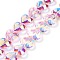 Electroplate Transparent Glass Beads Strands, Heart, Faceted, AB Color Plated, Half Plated, Pink, 15x13x8.5mm, Hole: 1mm, about 50pcs/strand, 23.62 inch(60cm)
