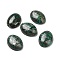 Natural Malachite Cabochons, with Chalcopyrite, Oval, 25x18~19x6~8mm
