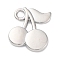 Rack Plating Alloy Pendants, Cadmium Free & Nickel Free & Lead Free, Golden, Cherry Charms, Platinum, 19.5x16x2.5mm, Hole: 2mm