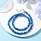 Dyed Natural Freshwater Shell Nuggets Beaded Necklaces, with 304 Stainless Steel End Chains, Stainless Steel Color, Blue, 15.83 inch(40.2cm)