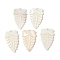 Natural Freshwater Shell Carved Pendants, Leaf Charms, Antique White, 39.5x24.5~25.5x2.5~3.5mm, Hole: 1.6mm