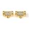 Brass Brass Micro Pave Cubic Zirconia Tube Bails, Cadmium Free & Nickel Free & Lead Free, Loop Bails, Column, Real 18K Gold Plated, 7.5x10.5x5.5mm, Hole: 1.2mm, Inner Diameter: 1.7mm