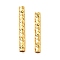 Brass Textured Tube Beads, Long-Lasting Plated, Rack Plating, Lead Free & Cadmium Free, Real 24K Gold Plated, 15x2mm, Hole: 1.2mm
